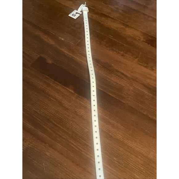 Anne Klein White Adjustable Laser Cut Buckle Belt M / L NEW Lion 80\'s Preppy main image 9